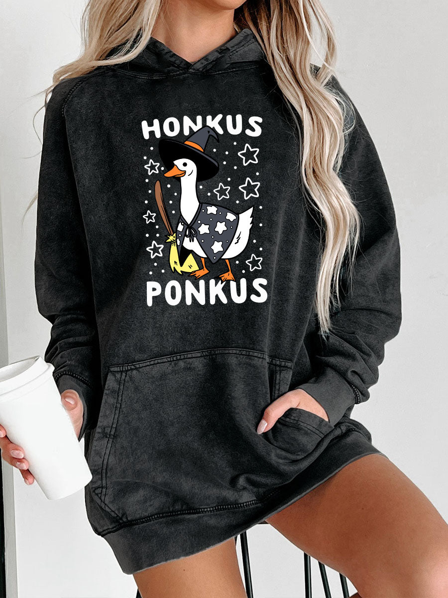 Plus Size Honkus Ponkus Washed Hoodie
