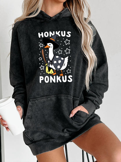 Plus Size Honkus Ponkus Washed Hoodie