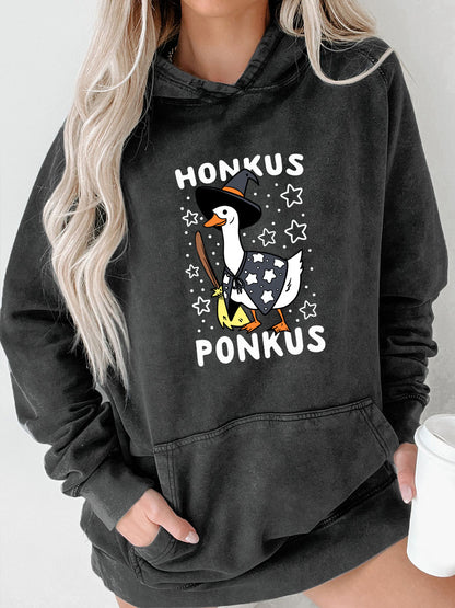 Plus Size Honkus Ponkus Washed Hoodie