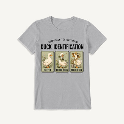 Duck Identification Print Crew Neck Cotton Tee