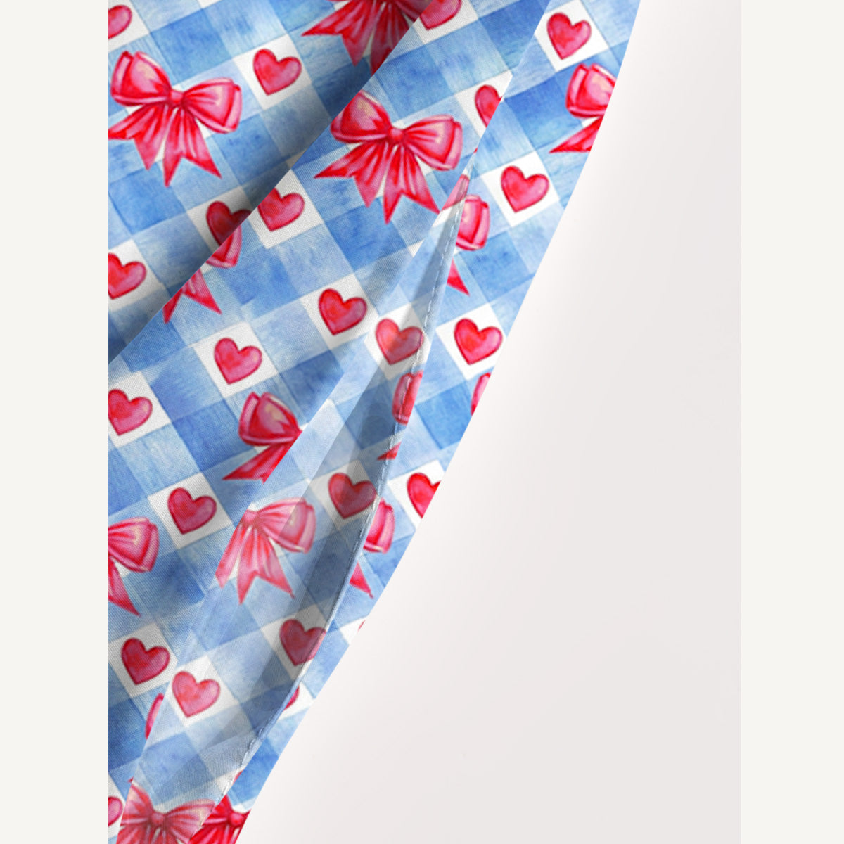 Patriotic Gingham Bows Print Quilt Wide Straps Maxi Dress With Pockets