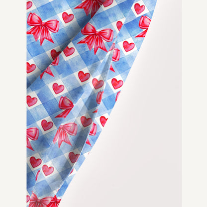 Patriotic Gingham Bows Print Quilt Wide Straps Maxi Dress With Pockets