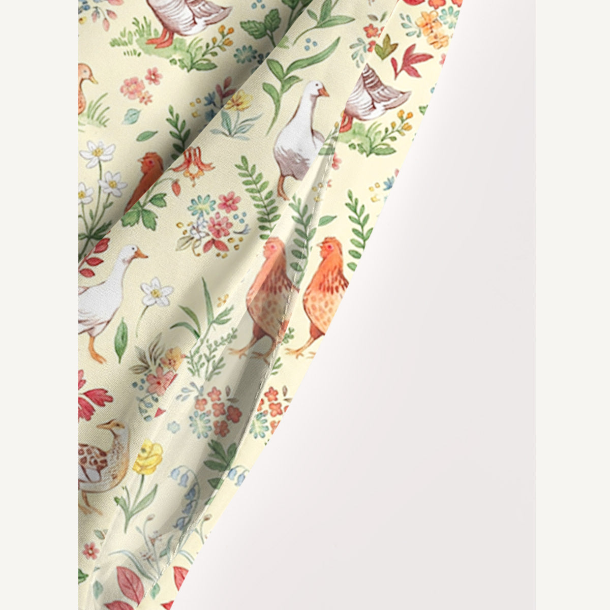 Countryside Garden Critter Print Wide Straps Maxi Dress With Pockets