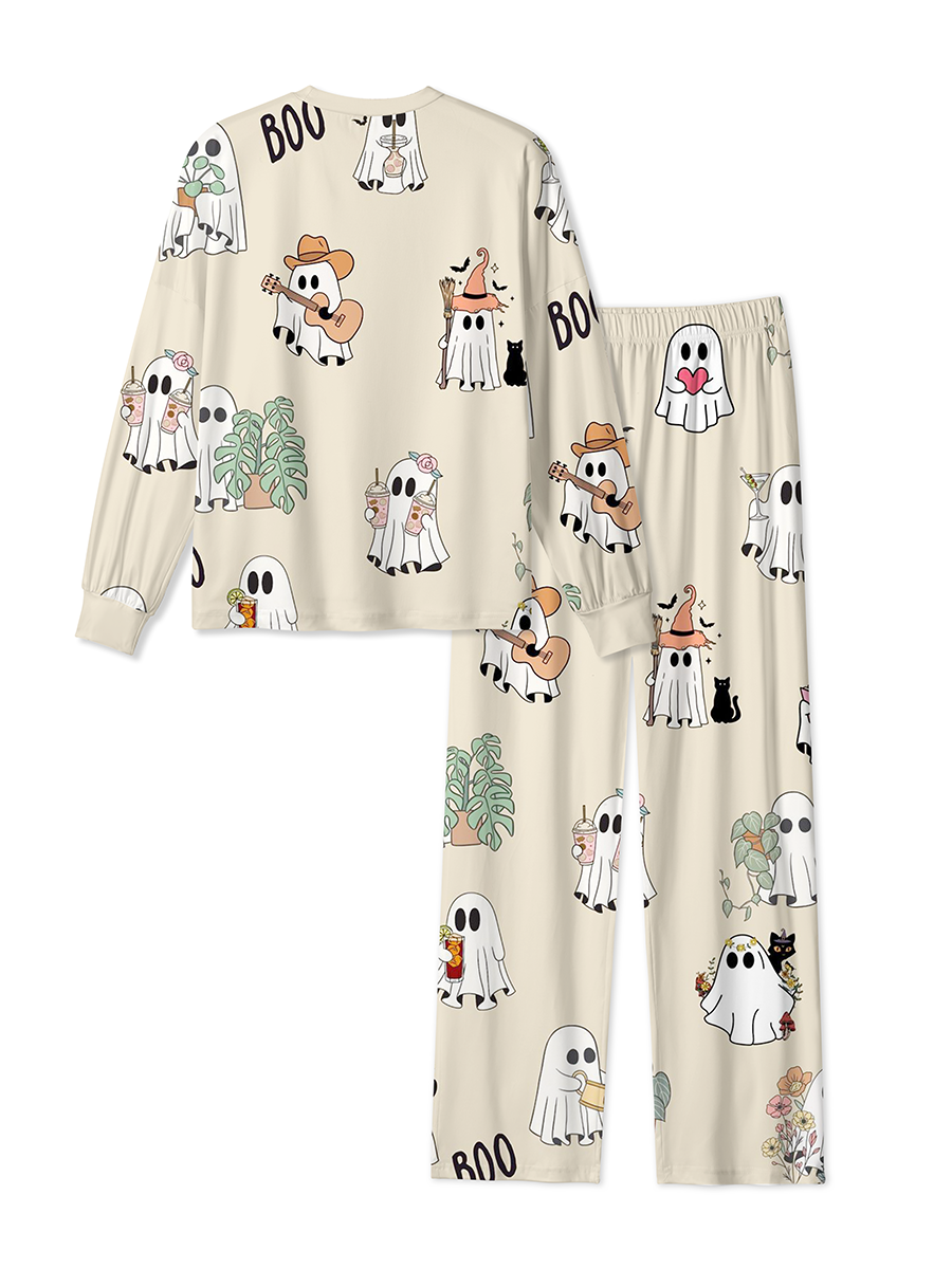Vintage Cute Ghost Doodle Boo Mixed Pajamas