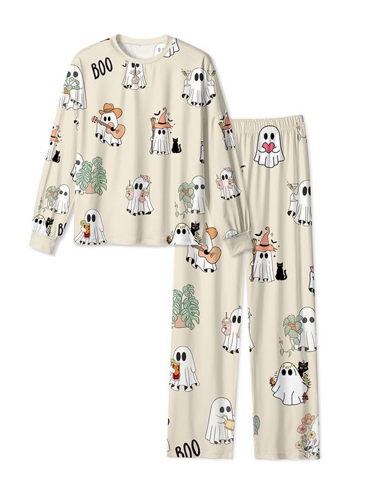 Vintage Cute Ghost Doodle Boo Mixed Pajamas