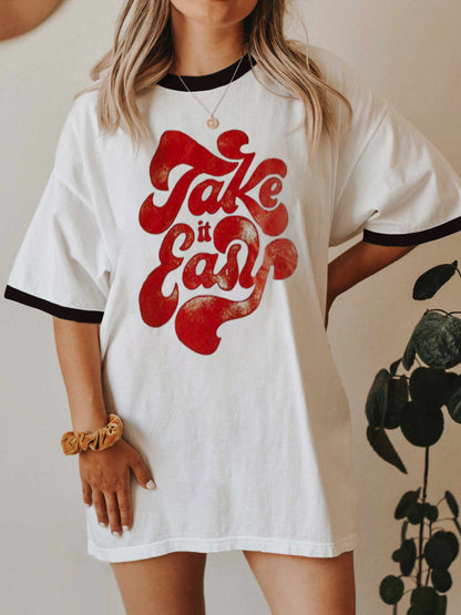 Retro Take It Easy Ringer Tee