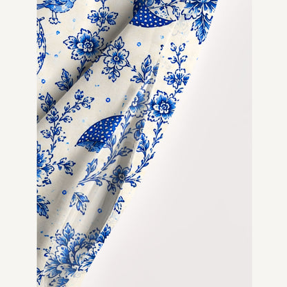 Bunny's Umbrella Garden Print Wide Straps Maxi Dress With Pockets