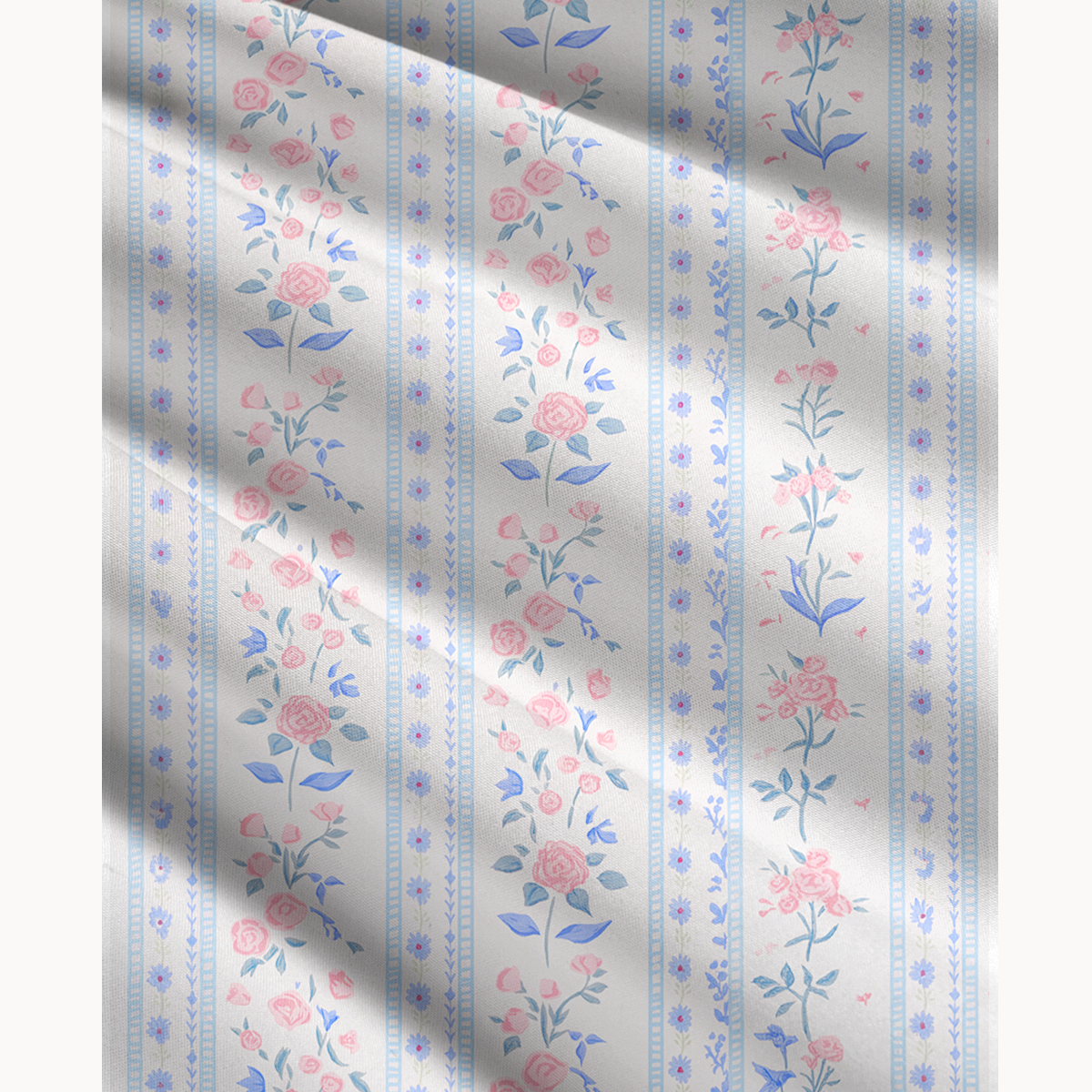 Blue Rose Print Convertible Maxi Skirt & Strapless Dress