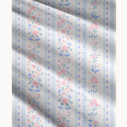 Blue Rose Print Convertible Maxi Skirt & Strapless Dress