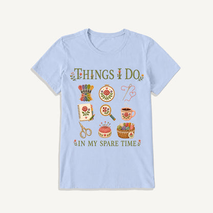 Stitched Cozy Craft Garden Print Crew Neck Cotton Tee