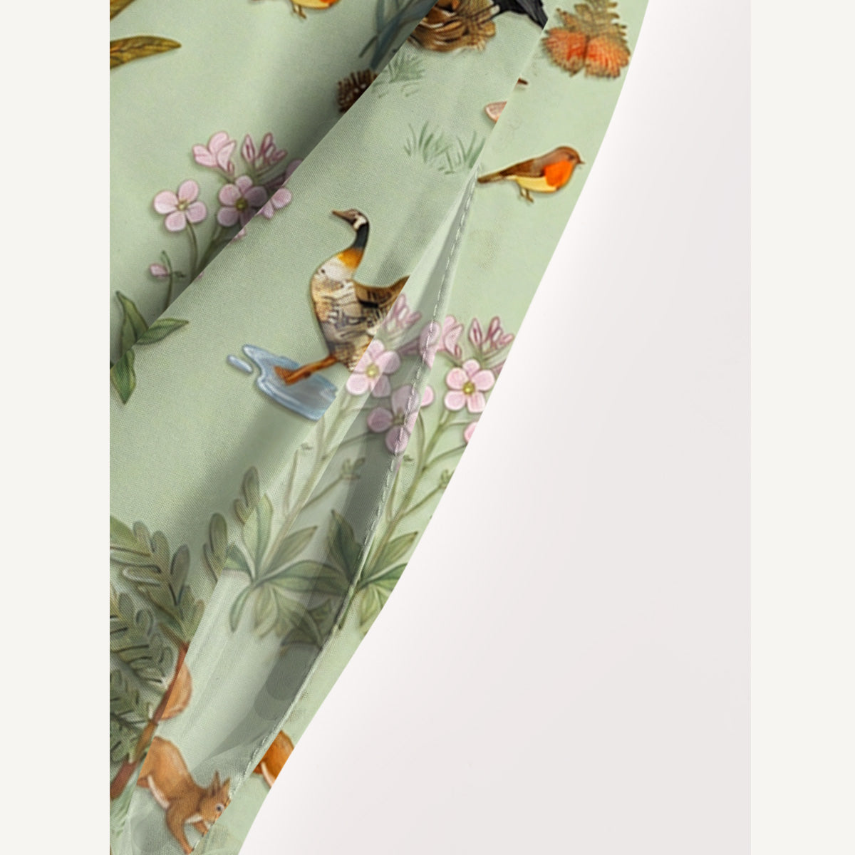Forest Animal Garden Print Wide Straps Maxi Dress With Pockets