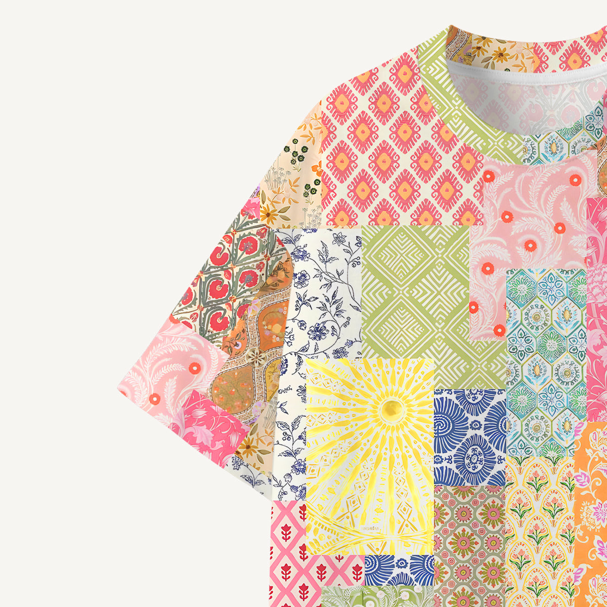 Colorful Bohemian Patchwork print Premium Eco Tee