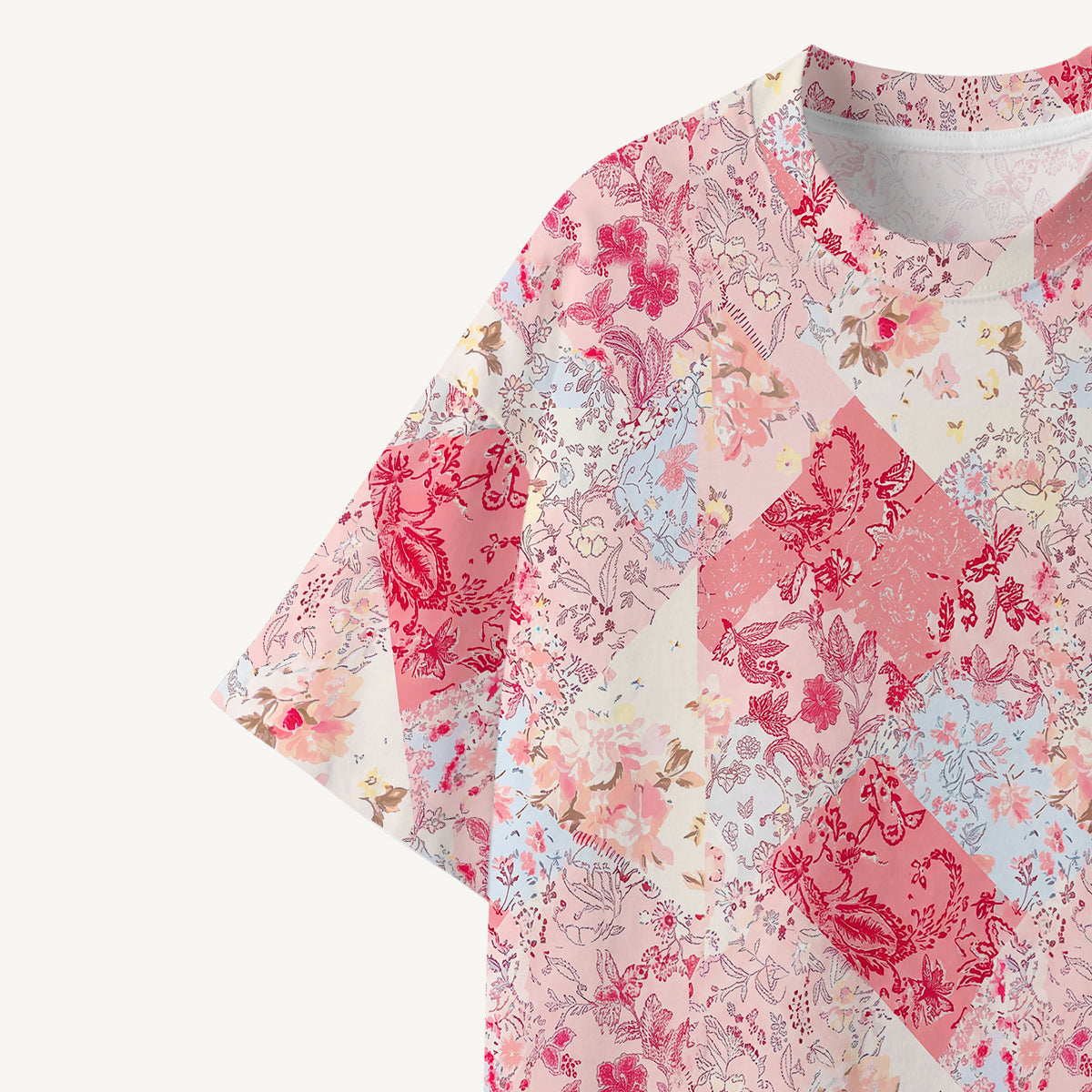 Shabby Chic Floral Patchwork print Premium Eco Tee