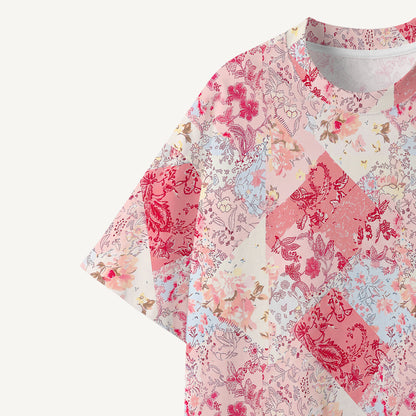 Shabby Chic Floral Patchwork print Premium Eco Tee