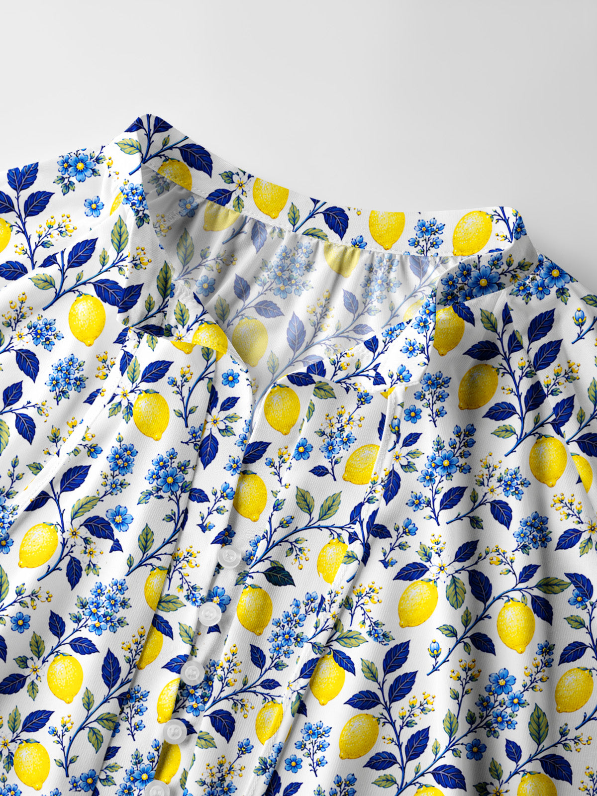 Blue Lemon Floral Print Boho Long Sleeve Tie‑Neck Blouse