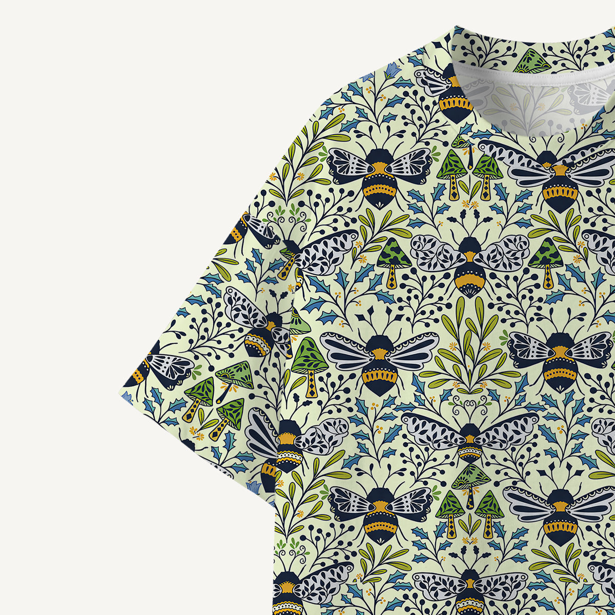 Botanical Bee Garden print Premium Eco Tee