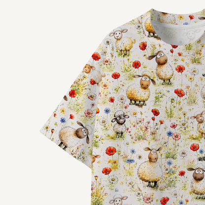 Whimsical Sheep Clipart print Premium Eco Tee