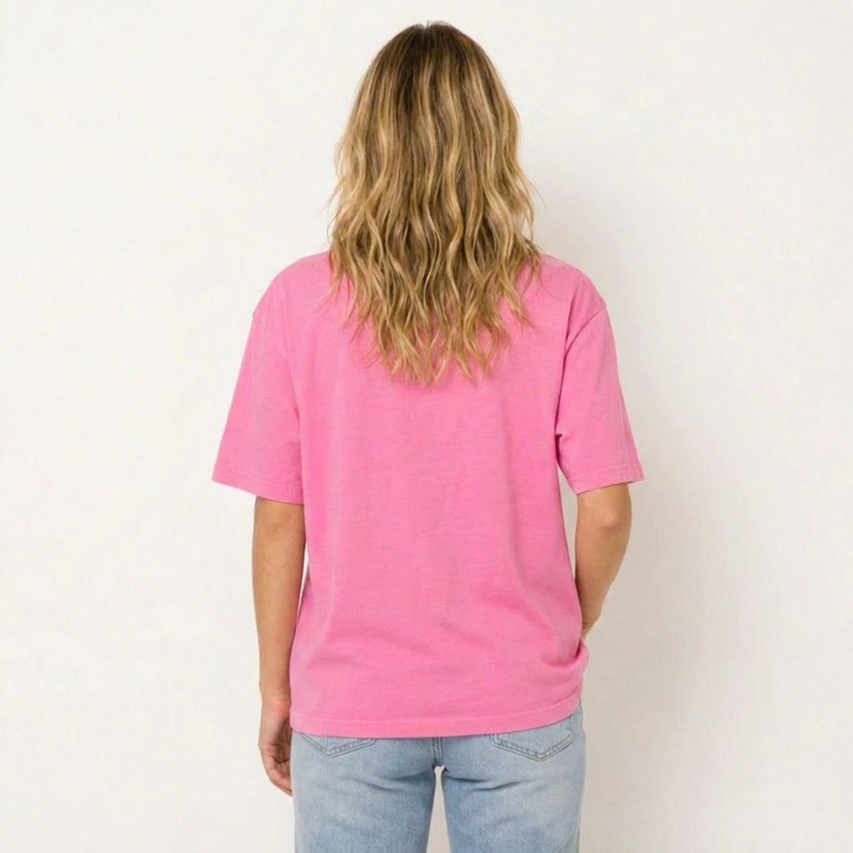 Folk Patchwork Strawberry Print Crew Neck Cotton Tee