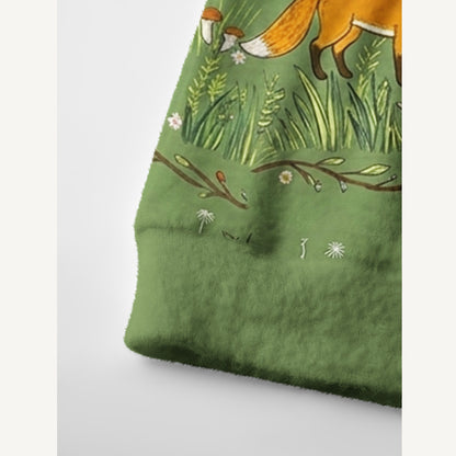 Whimsical Woodland Animals Print Halloween Ugly Cardigan Sweaters