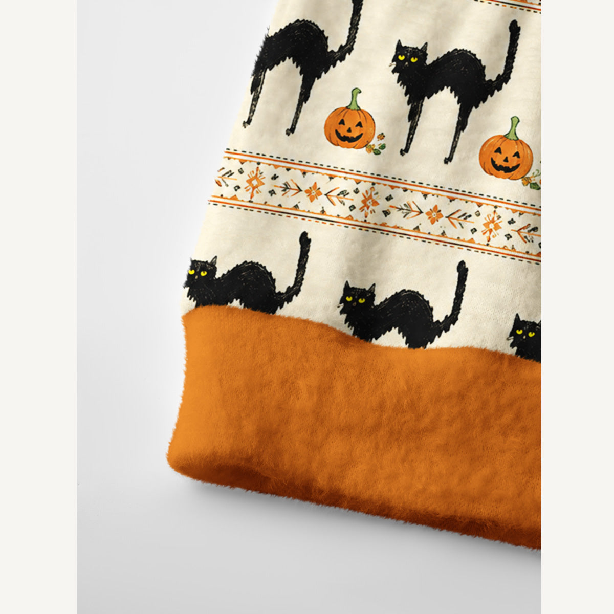 Pumpkin Lane Black Cat Print Ugly Cardigan Sweaters