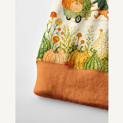 Fox & Pumpkin Harvest Print Ugly Cardigan Sweaters