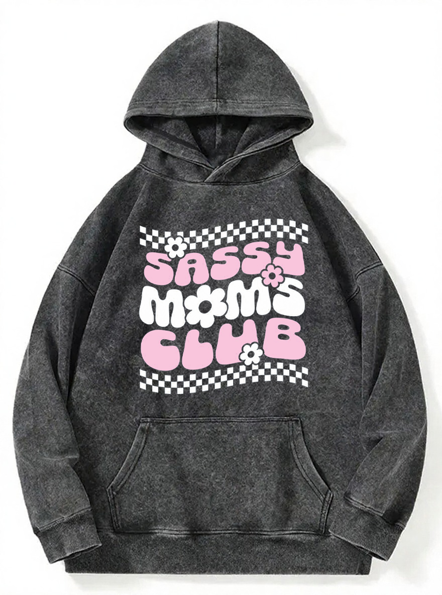 Vintage Sassy Moms Club Washed Hoodie