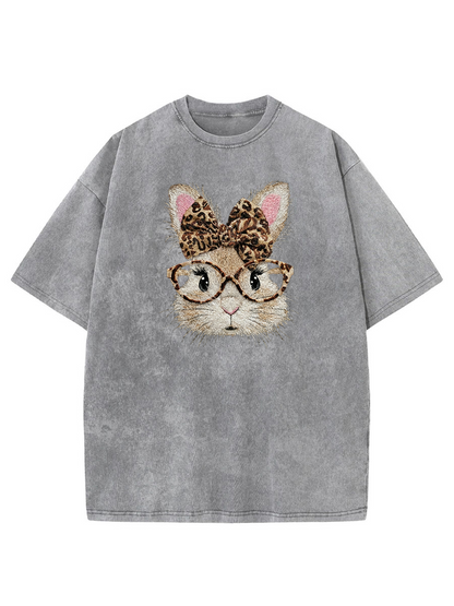Vintage Retro Happy Easter Bunny Washed T-Shirt