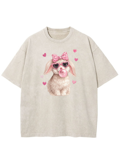 Vintage Easter Cute Bunny Washed T-Shirt