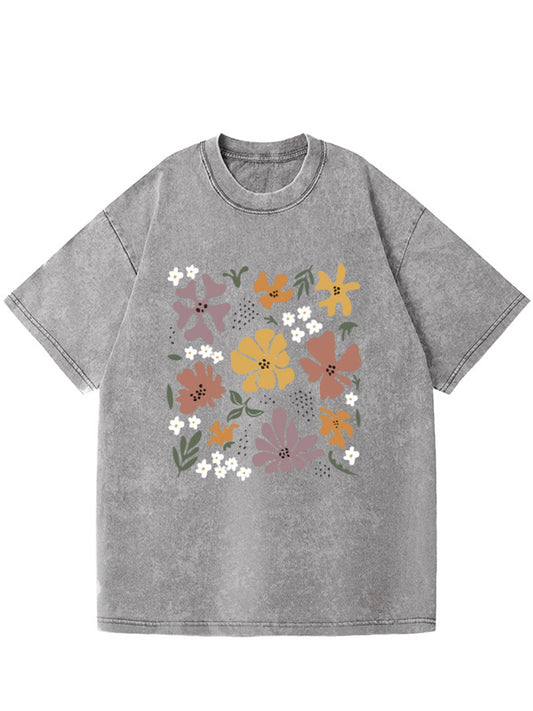 Vintage Hippie Floral Graphic Washed T-Shirt