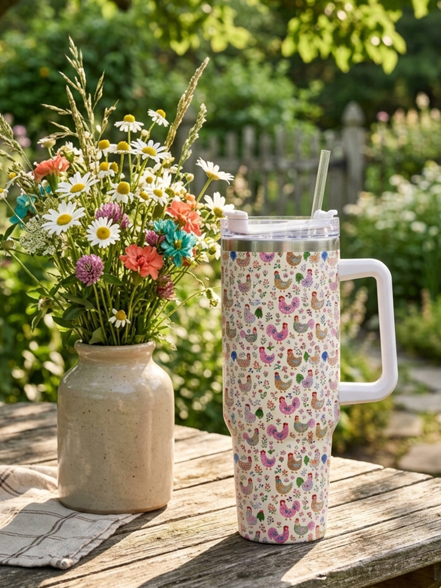 Colorful Farm Chickens 40oz Tumbler