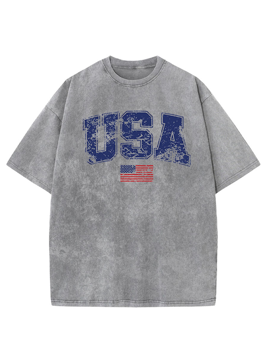 Vintage Retro Usa Washed T-Shirt