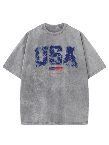 Vintage Retro Usa Washed T-Shirt