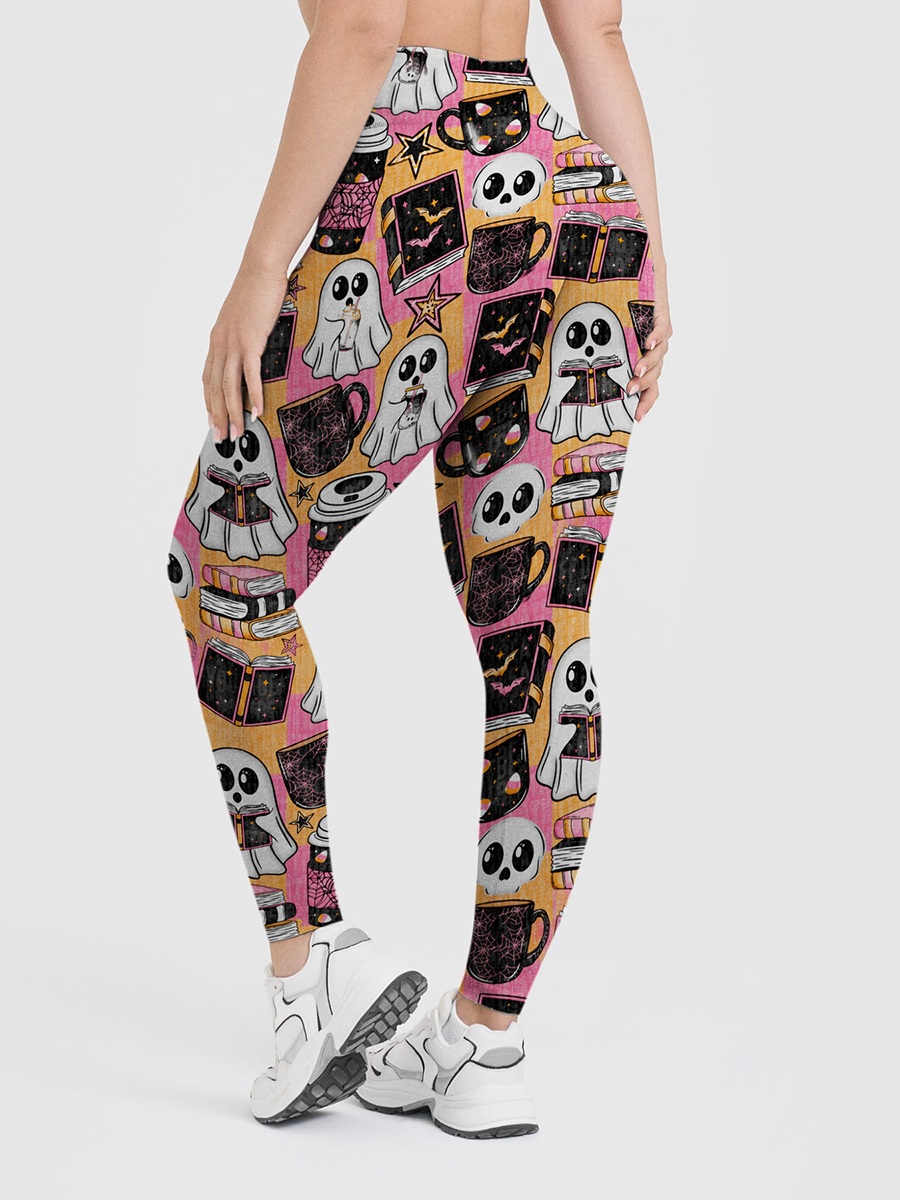 Vintage Gingham Duck Ghost Retro Halloween Leggings