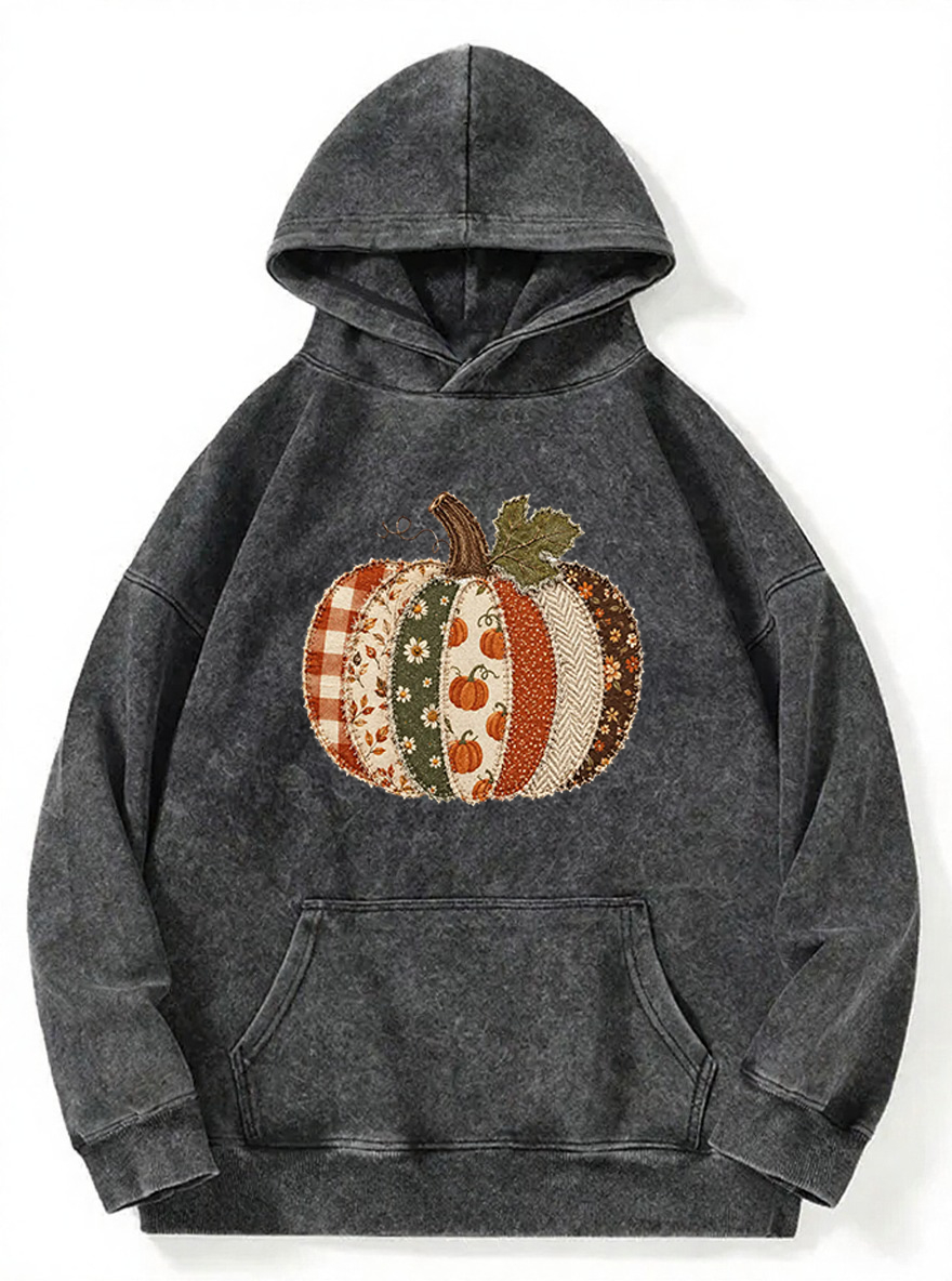 Vintage Fall Pumpkin Wasted Washed Hoodie