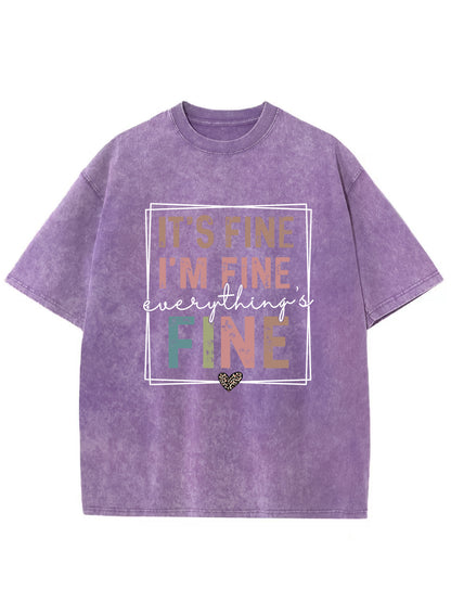 Plus Size Everything Is Fine Washed T-Shirt