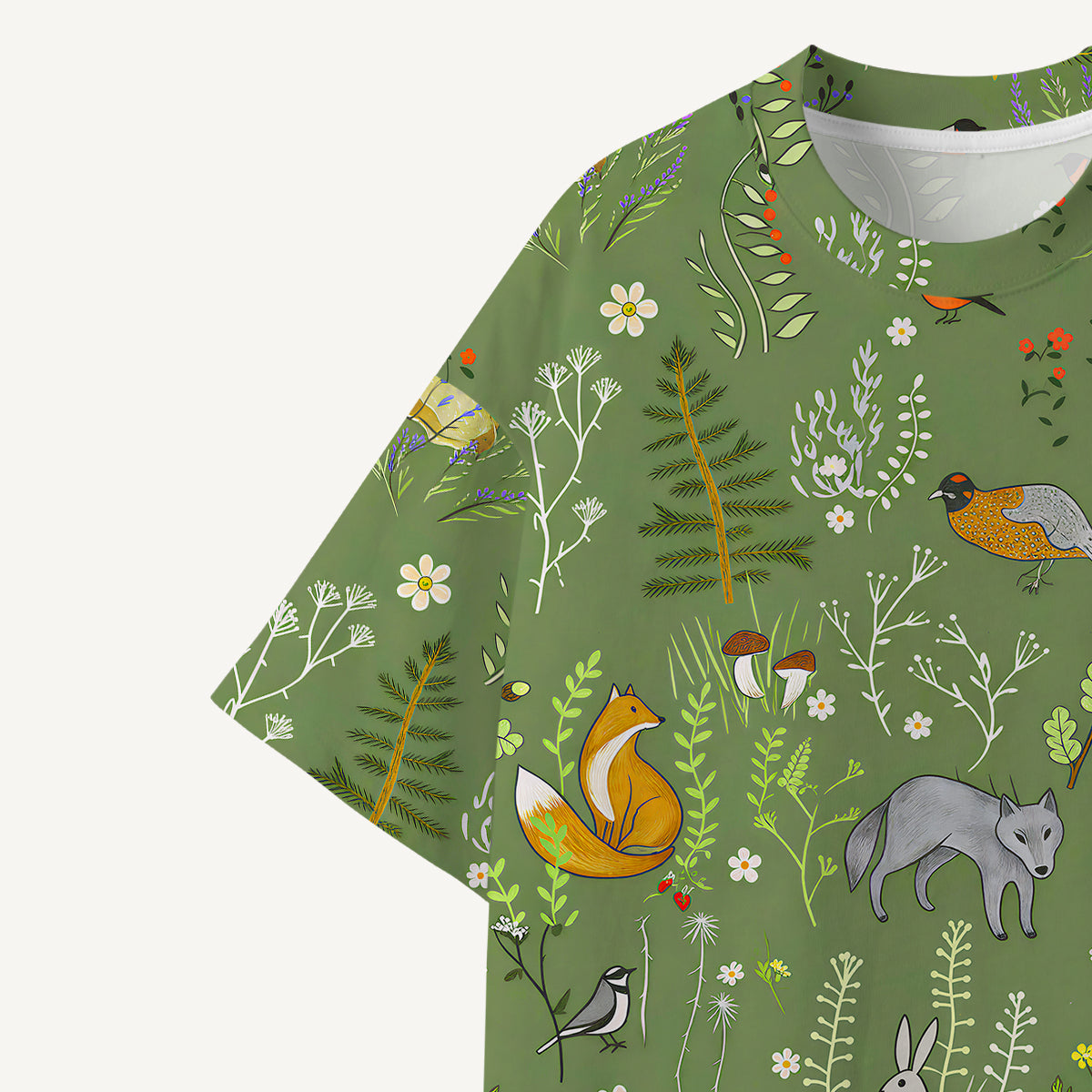 Whimsical Woodland Animals  print Premium Eco Tee