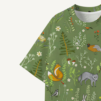 Whimsical Woodland Animals  print Premium Eco Tee