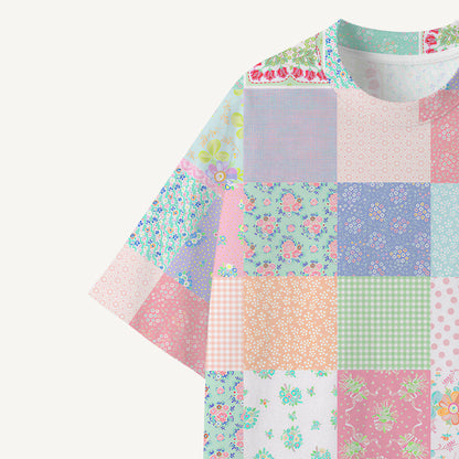 Vintage Quilt Patchwork print Premium Eco Tee