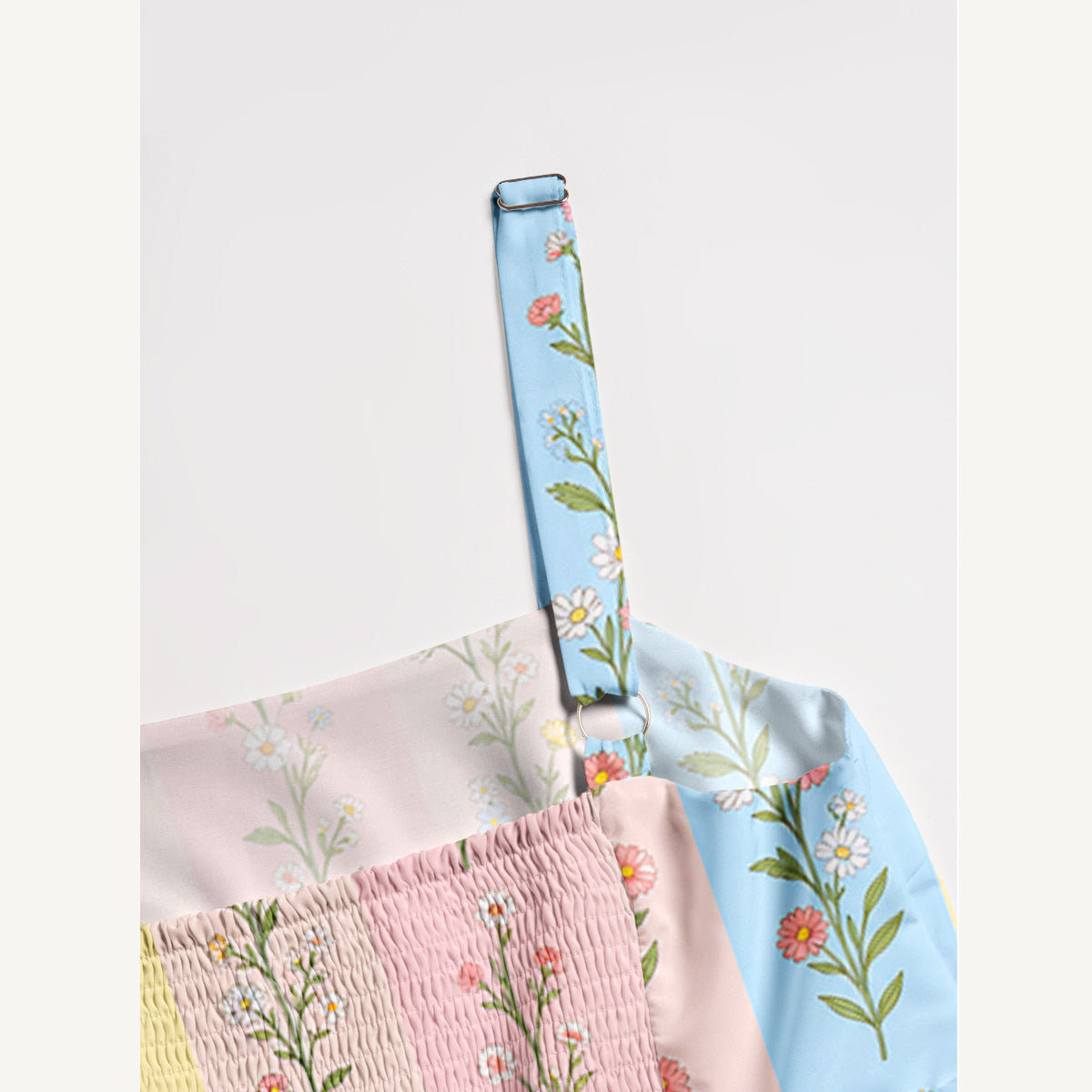 Casual Floral Print Wide Straps Maxi Dress With Pockets