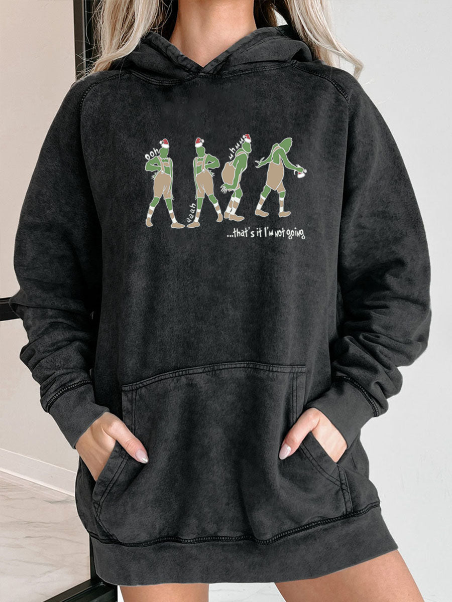 Plus Size Not Going Vibrant Washed Hoodie