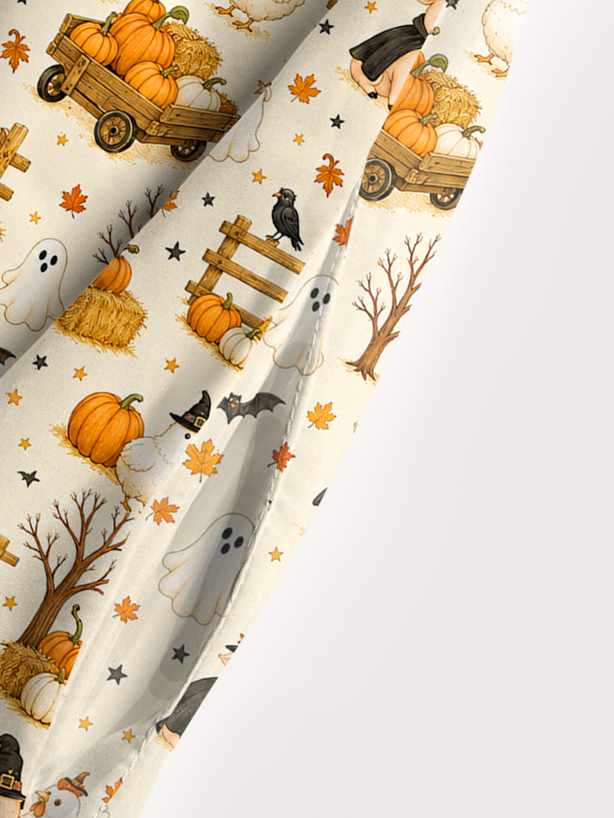 Halloween Farm Friends Print Wide Straps Maxi Dress With Pockets