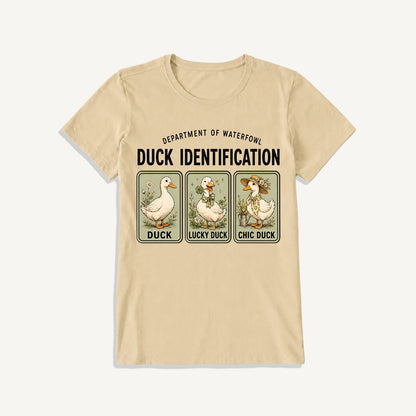 Duck Identification Print Crew Neck Cotton Tee