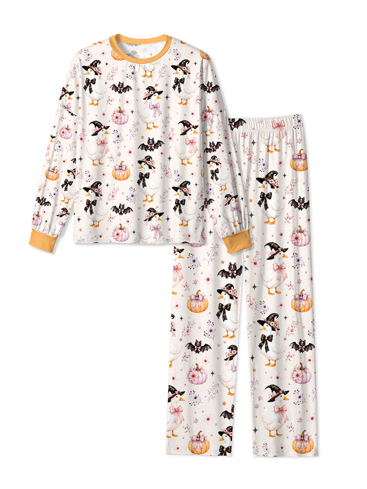 Vintage Pastel Cottage Halloween Watercolor Mixed Pajamas