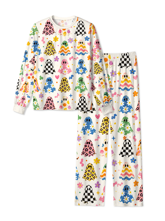 Vintage Retro Hippie Colorful Ghost Daisy Mixed Pajamas