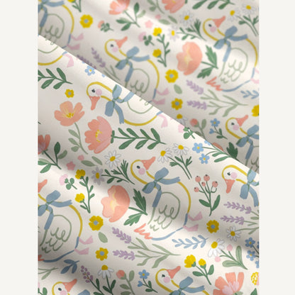Sweet Floral Duck Wide Straps Maxi Dress With Pockets