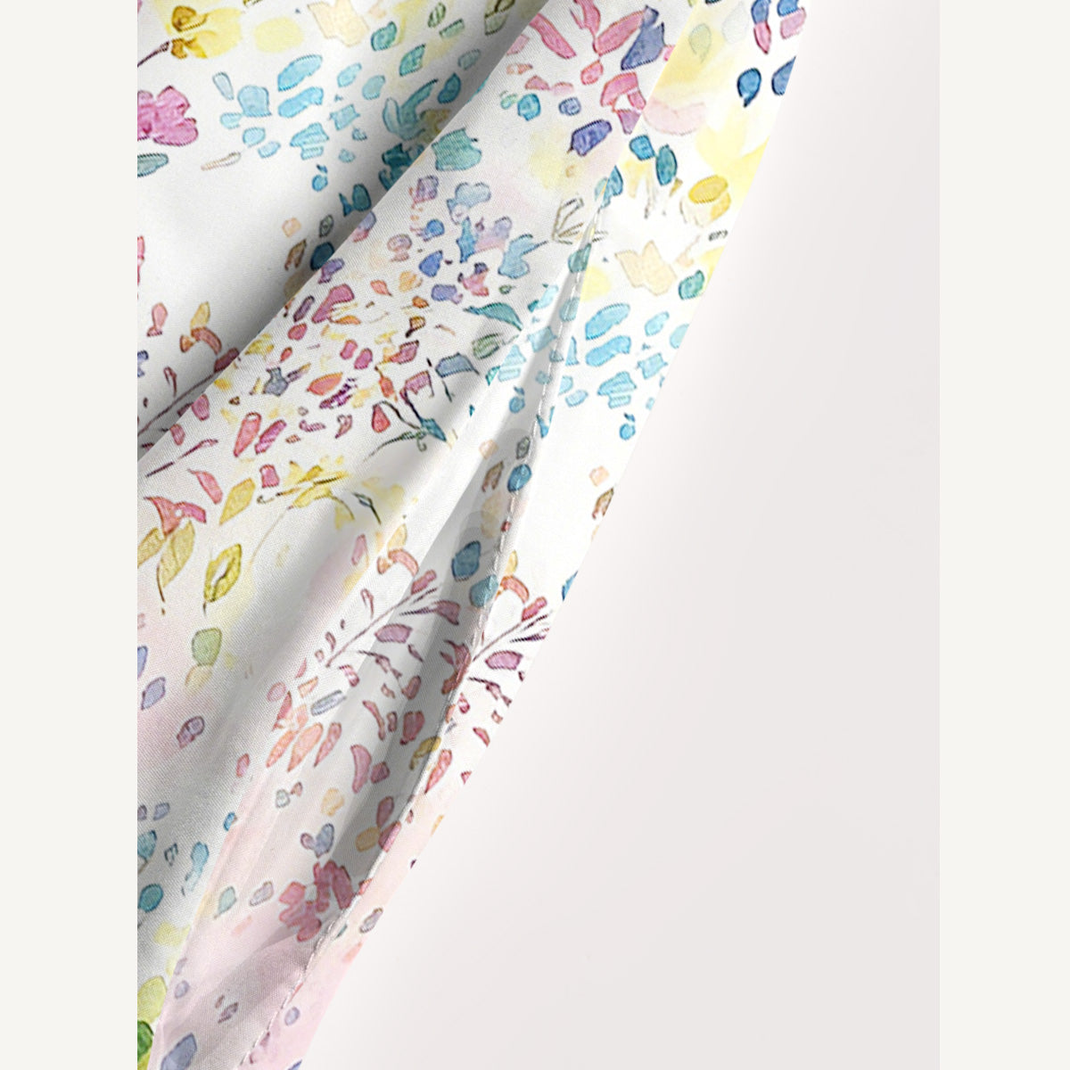 Watercolor Meadow Print Wide Straps Maxi Dress With Pockets