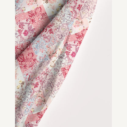 Shabby Chic Floral Patchwork Print Wide Straps Maxi Dress With Pockets