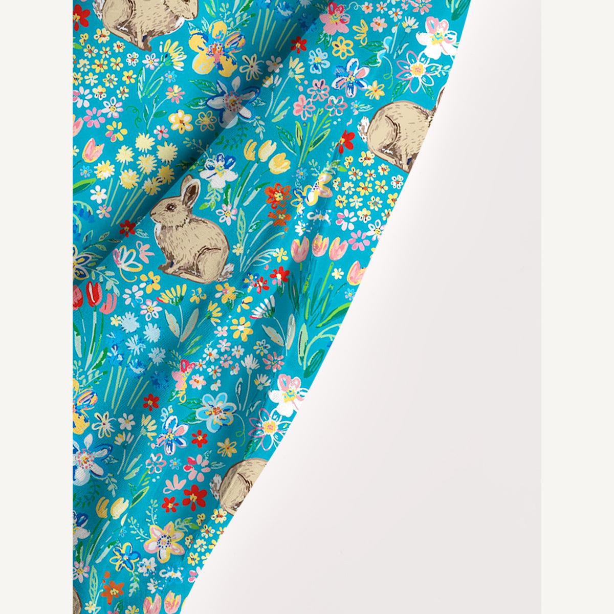 Blue Garden Rabbit Print Wide Straps Maxi Dress With Pockets