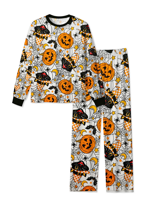 Vintage Halloween Black Cat Jack-o-Lantern Mixed Pajamas