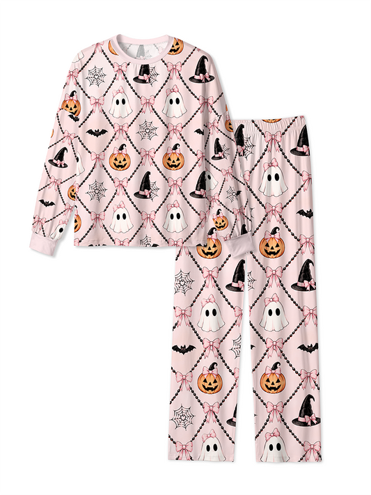 Vintage Pink Coquette Halloween Bow Mixed Pajamas